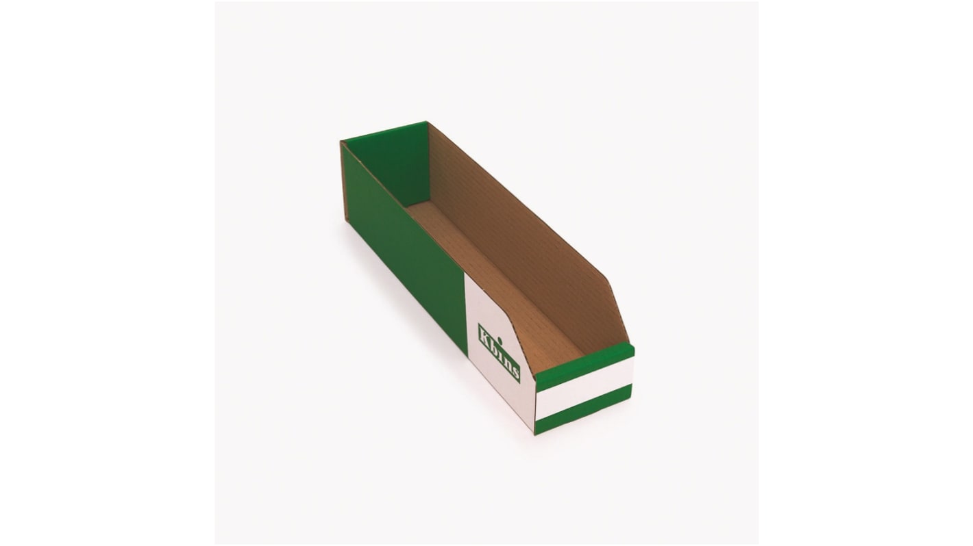 Cestino Kbins Verde, Bianco Cartone No, 100mm x 100mm x 400mm