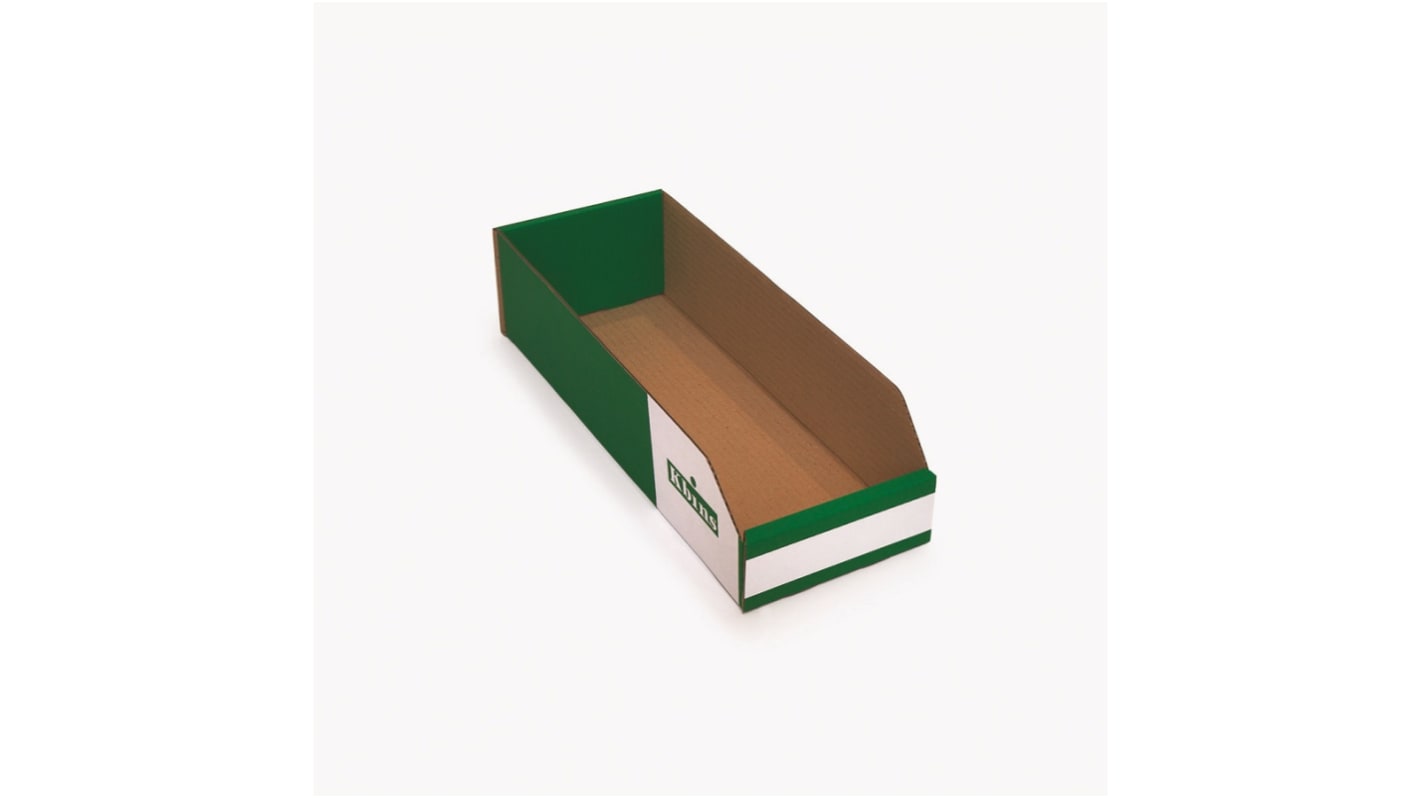 Bac de recyclage Kbins Vert, Blanc en Carton Non, 100mm x 150mm x 400mm