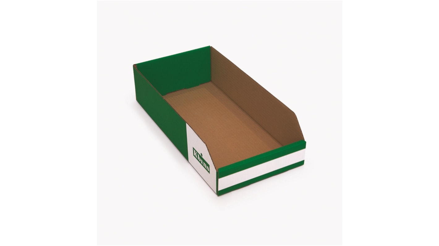 Kbins Cardboard Recycle Bin, 100mm x 200mm, Green, White