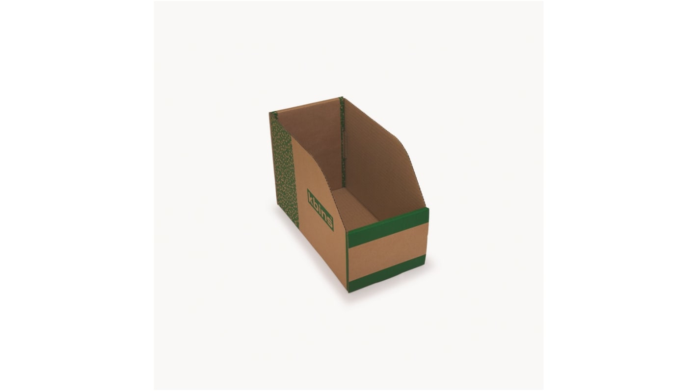 Bac de recyclage Kbins Vert, Blanc en Carton Non, 200mm x 150mm x 300mm