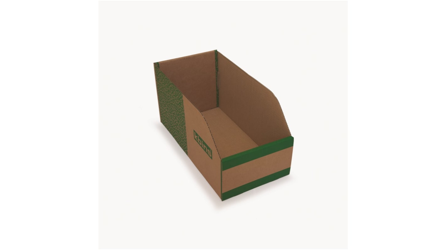 Bac de recyclage Kbins Vert, Blanc en Carton Non, 200mm x 200mm x 400mm