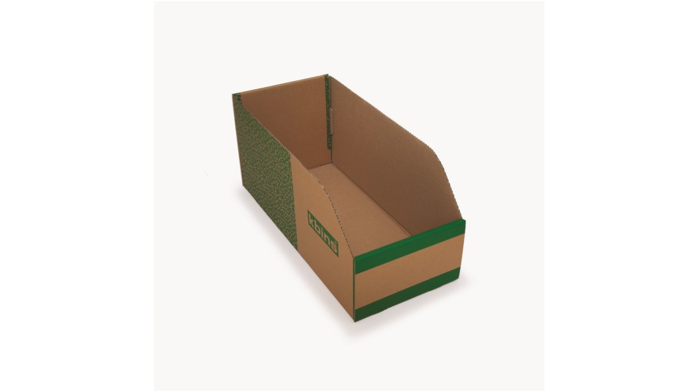 Bac de recyclage Kbins Vert, Blanc en Carton Non, 200mm x 200mm x 450mm