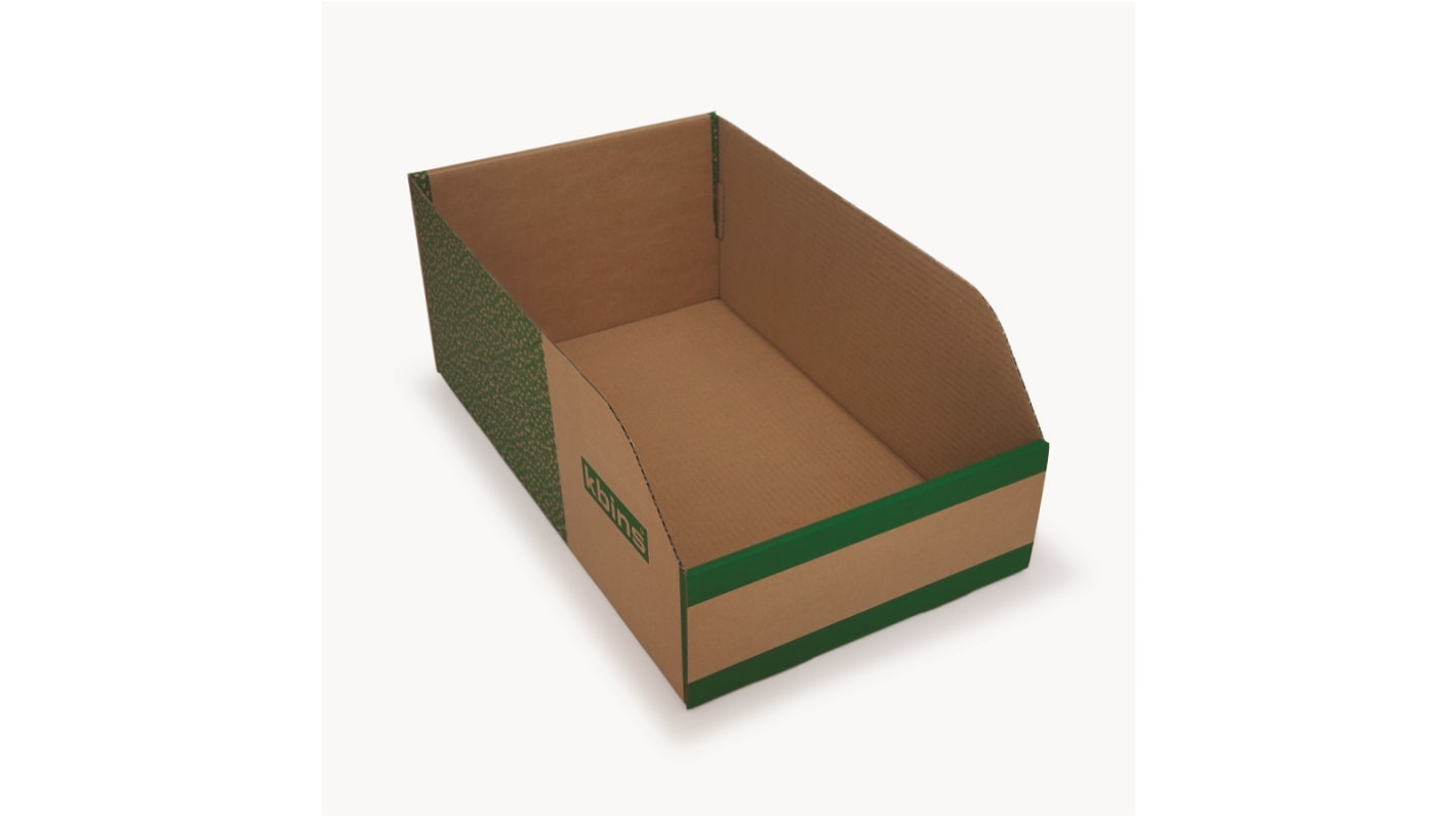 Bac de recyclage Kbins Vert, Blanc en Carton Non, 200mm x 300mm x 500mm