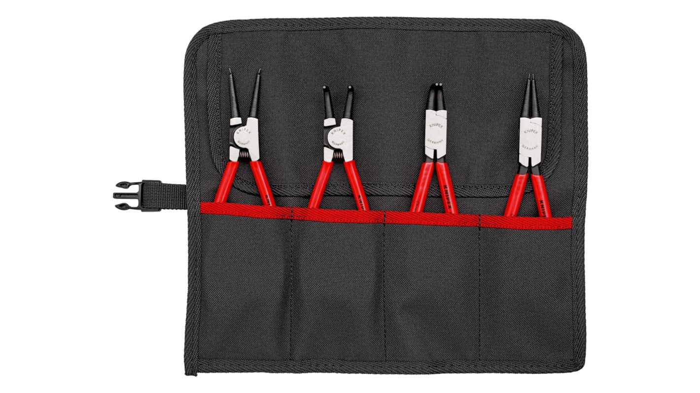 Knipex 4-Piece Circlip Plier Set, Angled, Straight Tip, 98 mm Overall