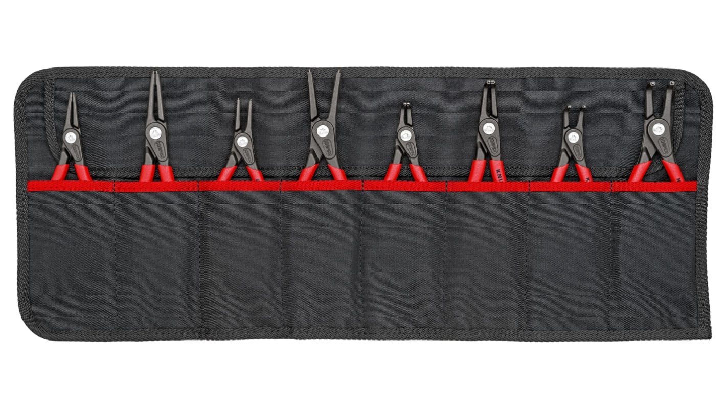 Knipex 8-Piece Circlip Plier Set, Angled, Straight Tip, 610 mm Overall