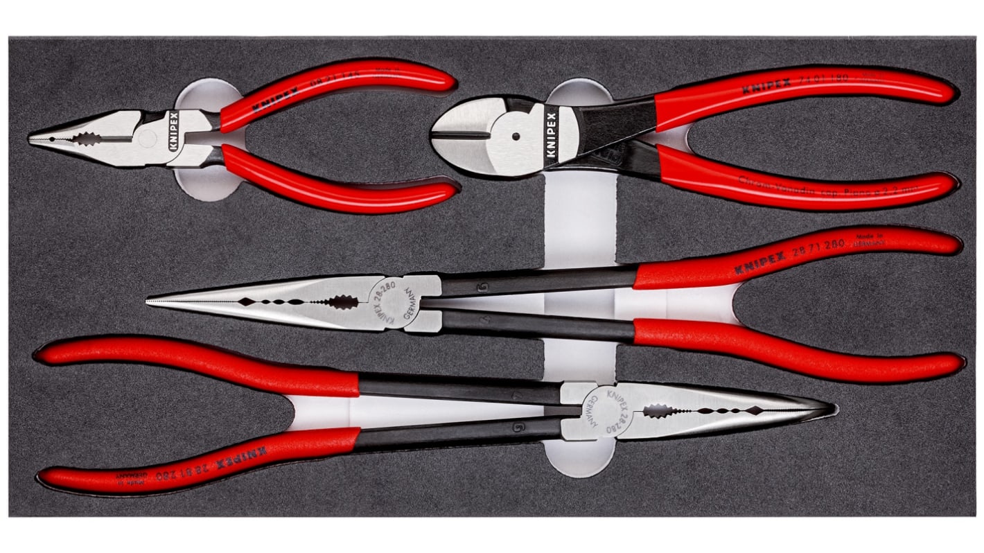 00 20 01 V16 | Knipex 4-Piece Plier Set, Flat, Straight Tip, 335 mm ...