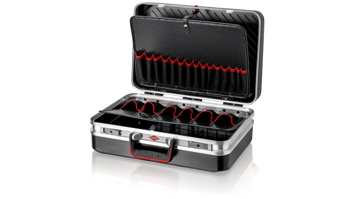 Caja para herramientas Knipex, Negro, ABS, Aluminio, Maletín de herramientas, 480 x 370 x 180mm