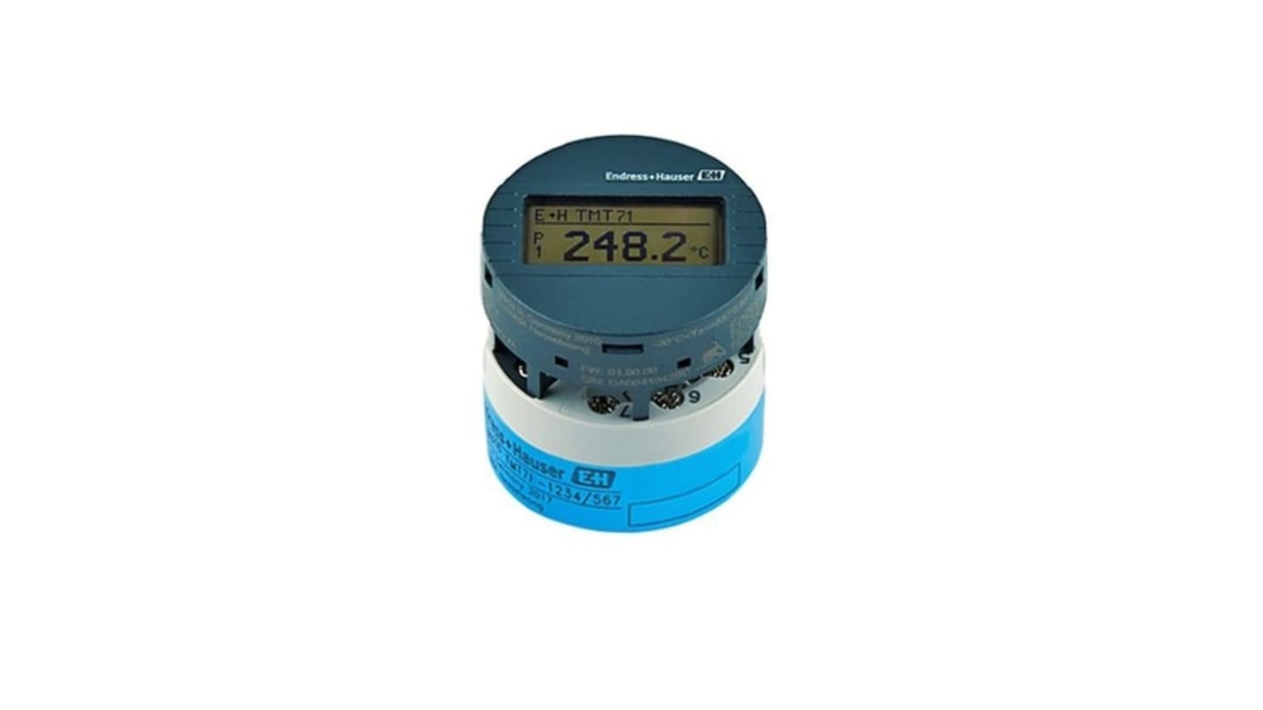 Transmisor de temperatura Endress+Hauser serie TMT71, rango temp: -40°C → 85°C, para Pt100 a Pt1000, 10 →36 V