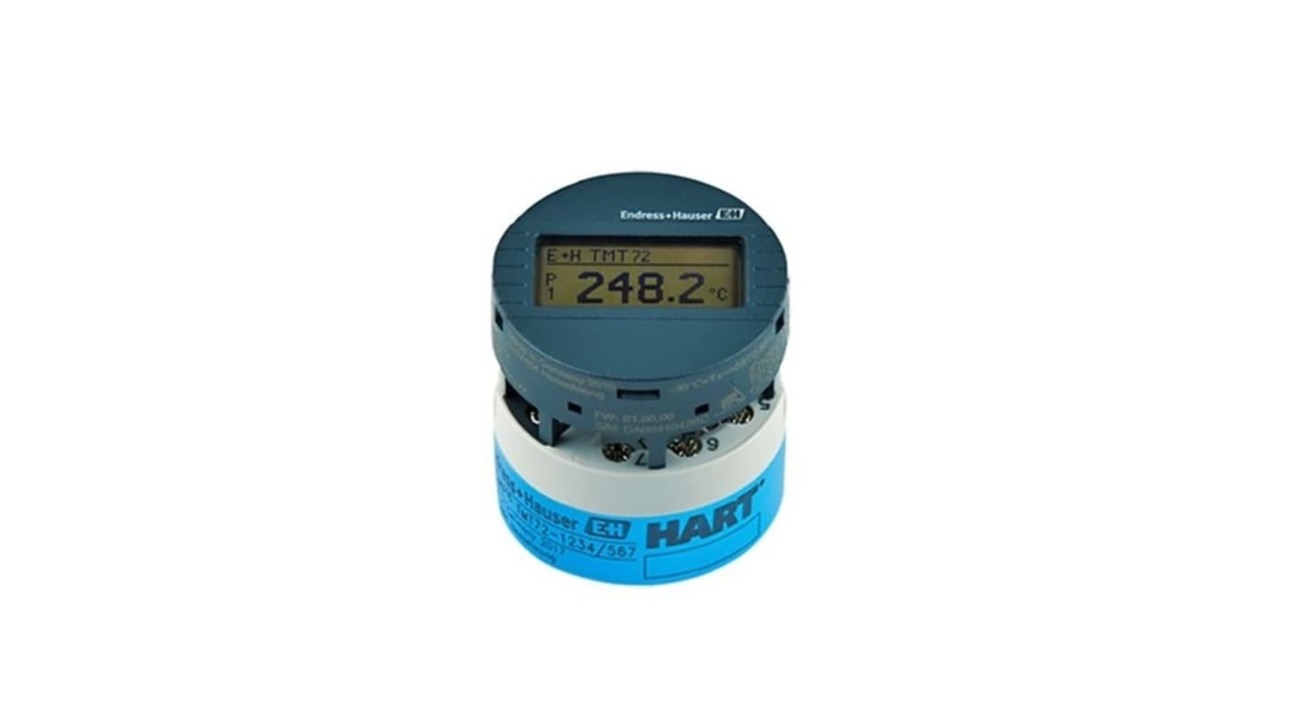 Transmisor de temperatura Endress+Hauser serie TMT72, rango temp: -40°C → 85°C, para PT100 a PT1000, 10 →36 V