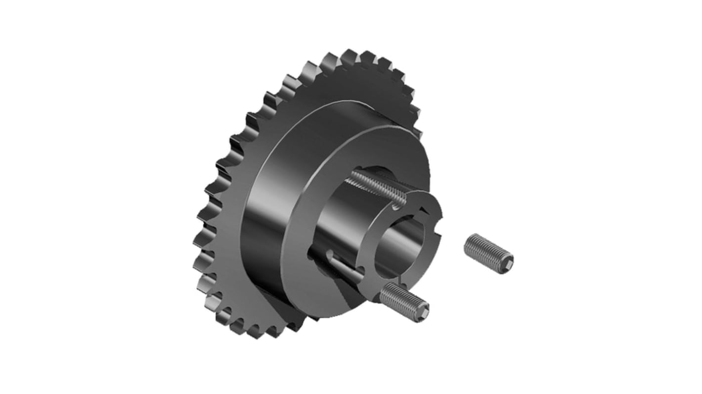 Koło łańcuchowe drabinkowe, 23 zębów, 16B-1, Nakrętka stożkowa, śr otworu: 63.5mm, śr toczna: 186.53mm