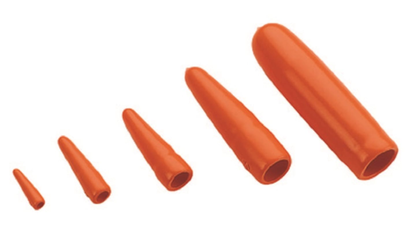 Tapa final Penta, , de Material aislante flexible Naranja, Ø en reposo 10mm, 16mm