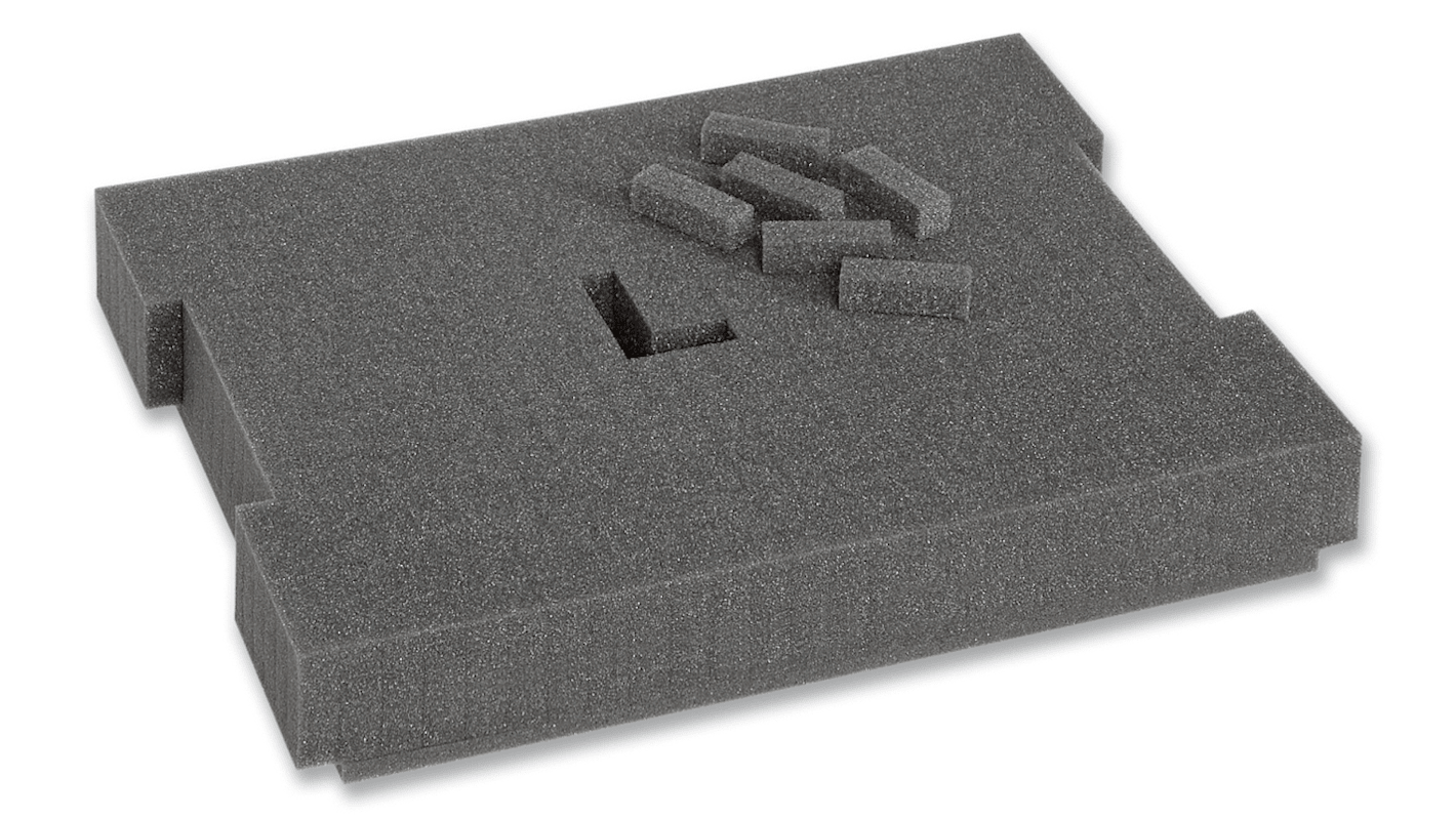 BS SYSTEMS 6000003672 Medium Density Rectangular Foam Insert, For Use With L-BOXX 102, L-BOXX 102 Lid Transparent