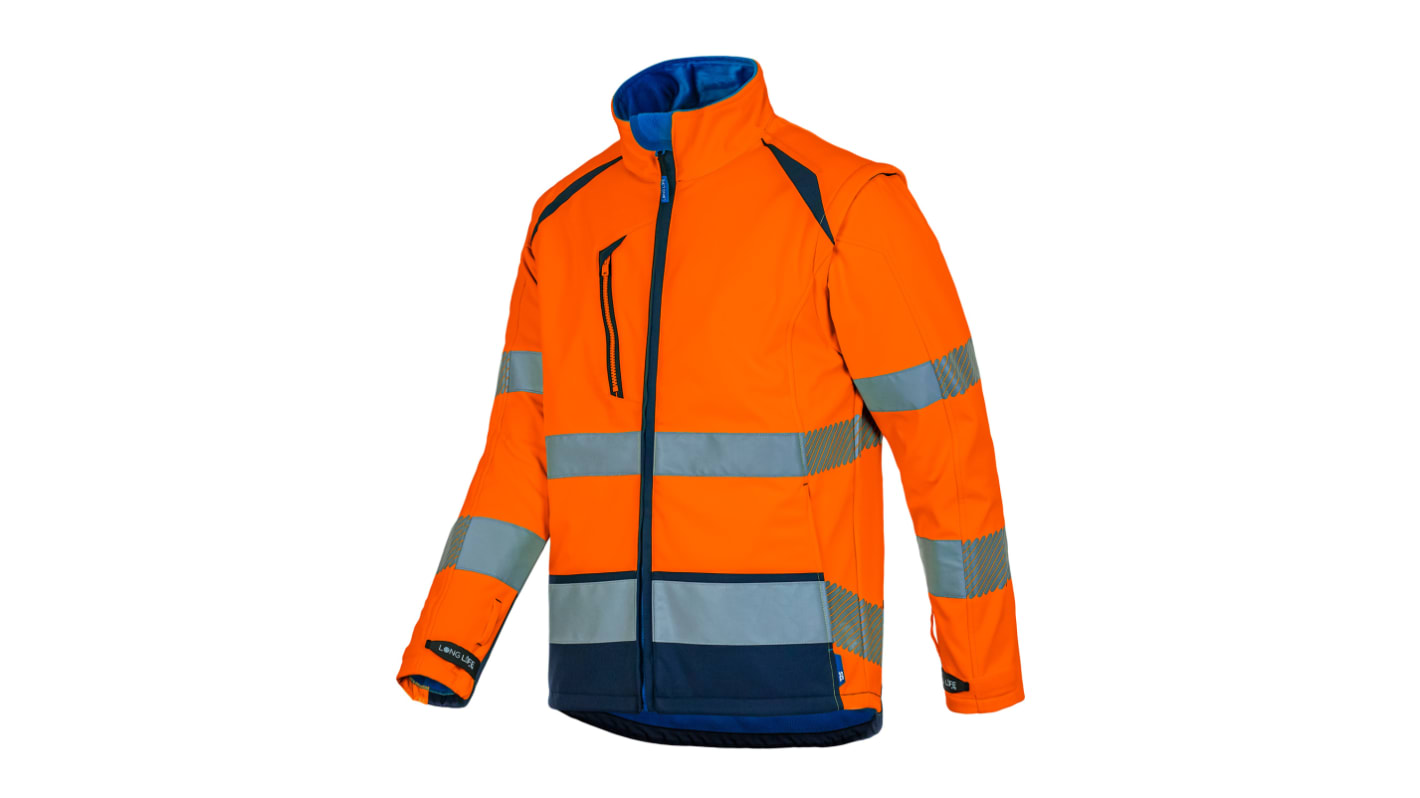 T2S Unisex Softshell Warnjacke Orange/Marine, Größe M