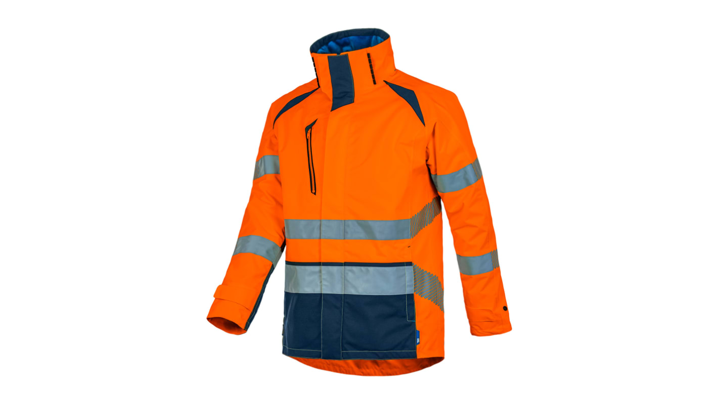 Parka haute visibilité T2S PARKALGH01, Orange/bleu marine, taille L, Mixte