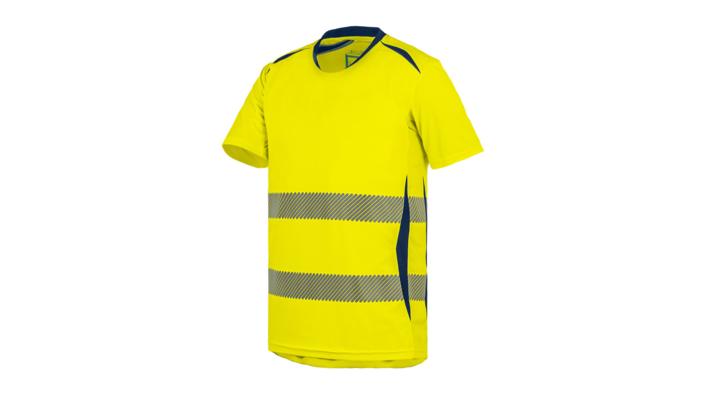 Maglietta alta visibilità Giallo/blu navy a maniche corte T2S TSHIRLGHC01, 3XL Unisex