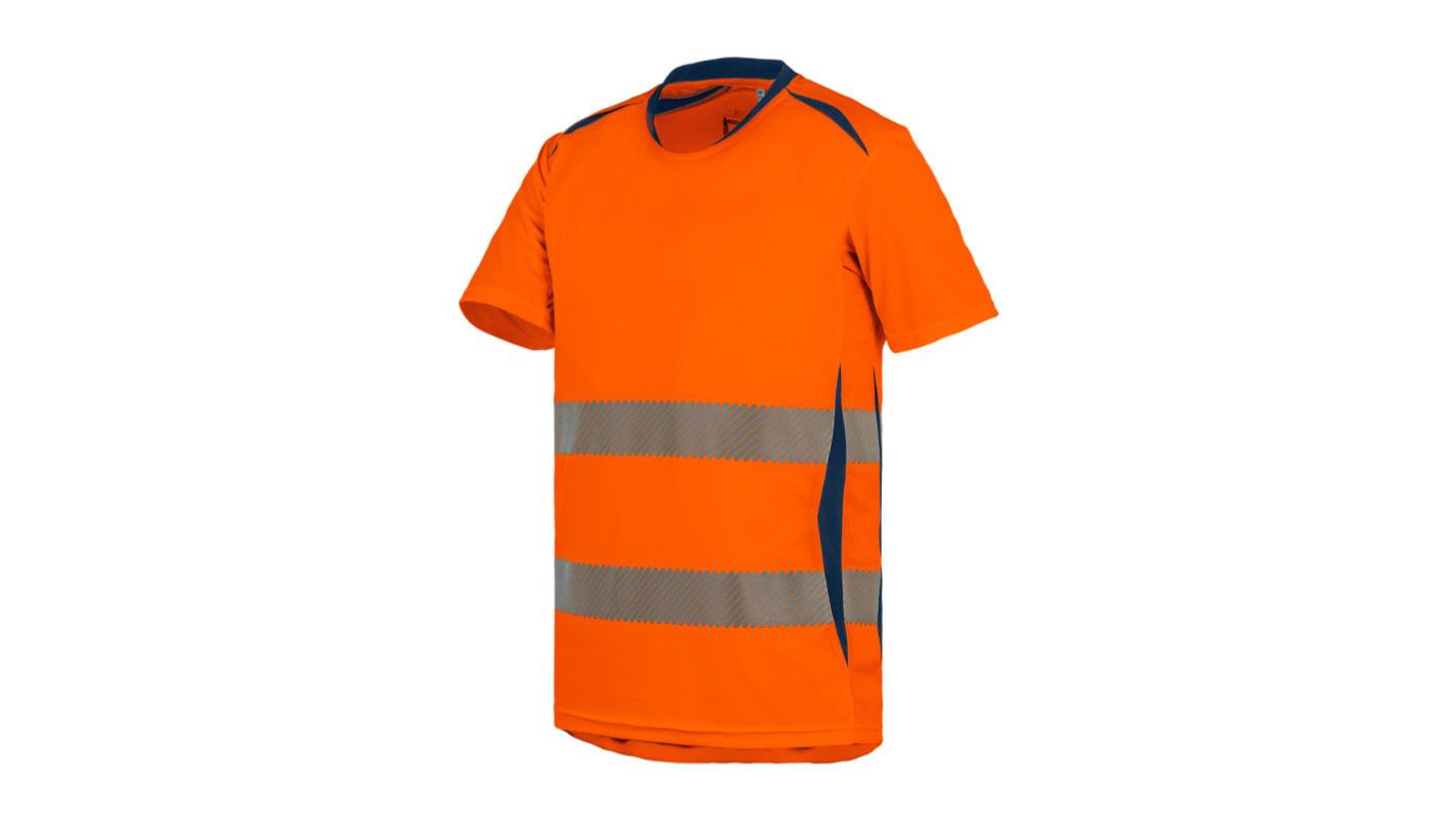 Camiseta de alta visibilidad T2S de color Naranja/azul marino, talla XXL