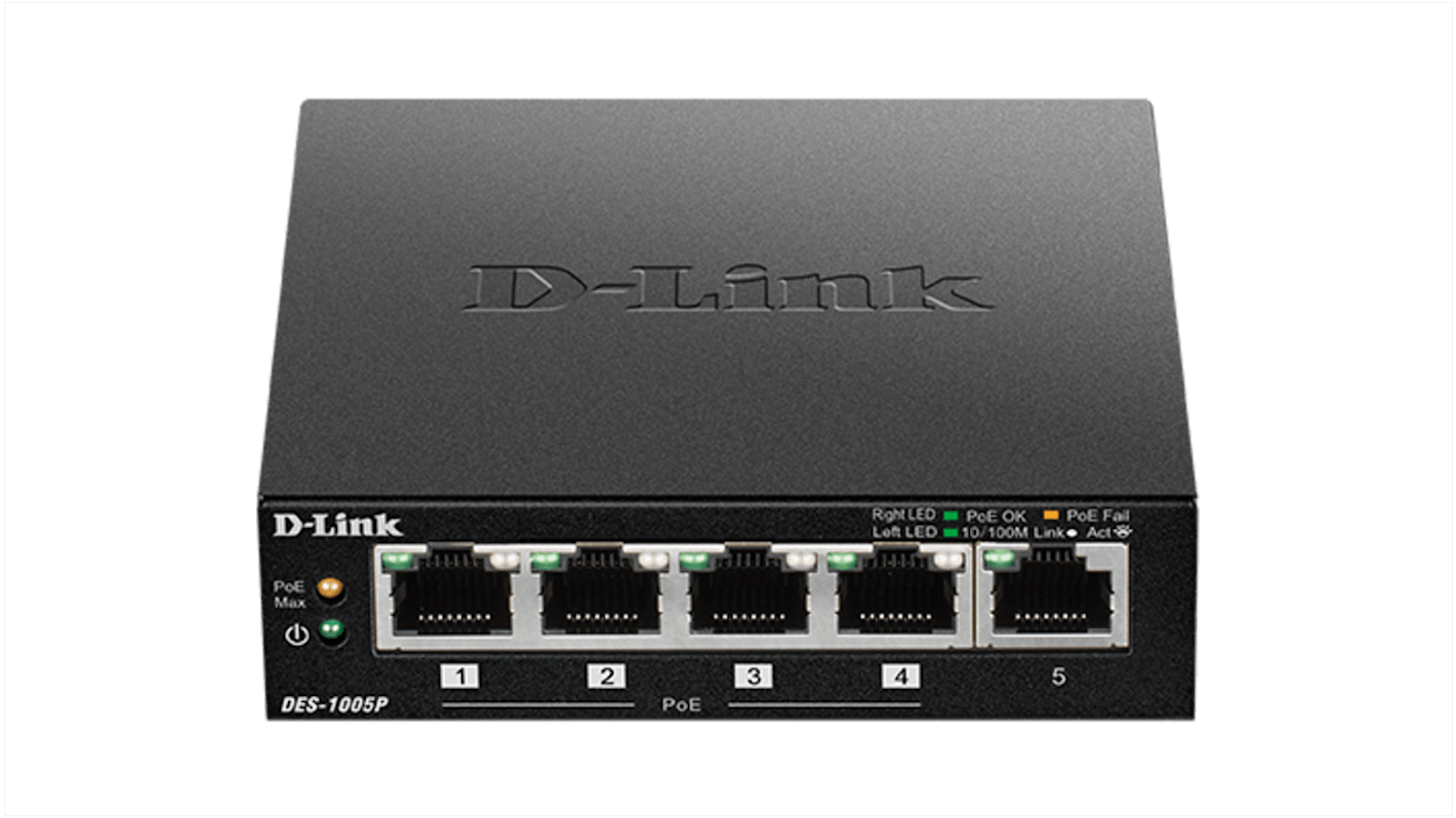 D-Link Unmanaged 5 Port Ethernet Switch With PoE EU