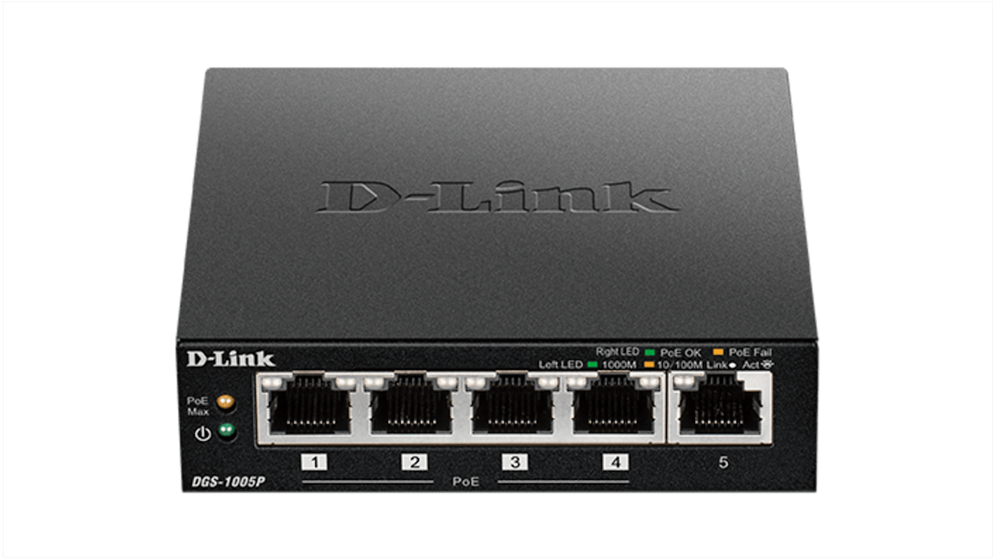 D-Link 5 Port Gigabit Switch With PoE EU