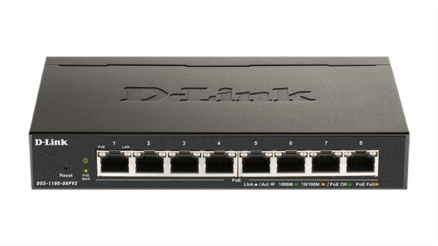 D-Link Managed, Smart 8 Port Smart Switch With PoE EU