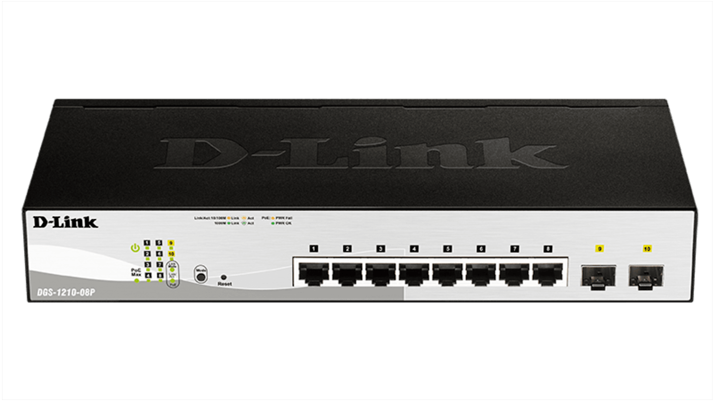 D-Link Managed, Smart 8 Port Smart Switch With PoE EU