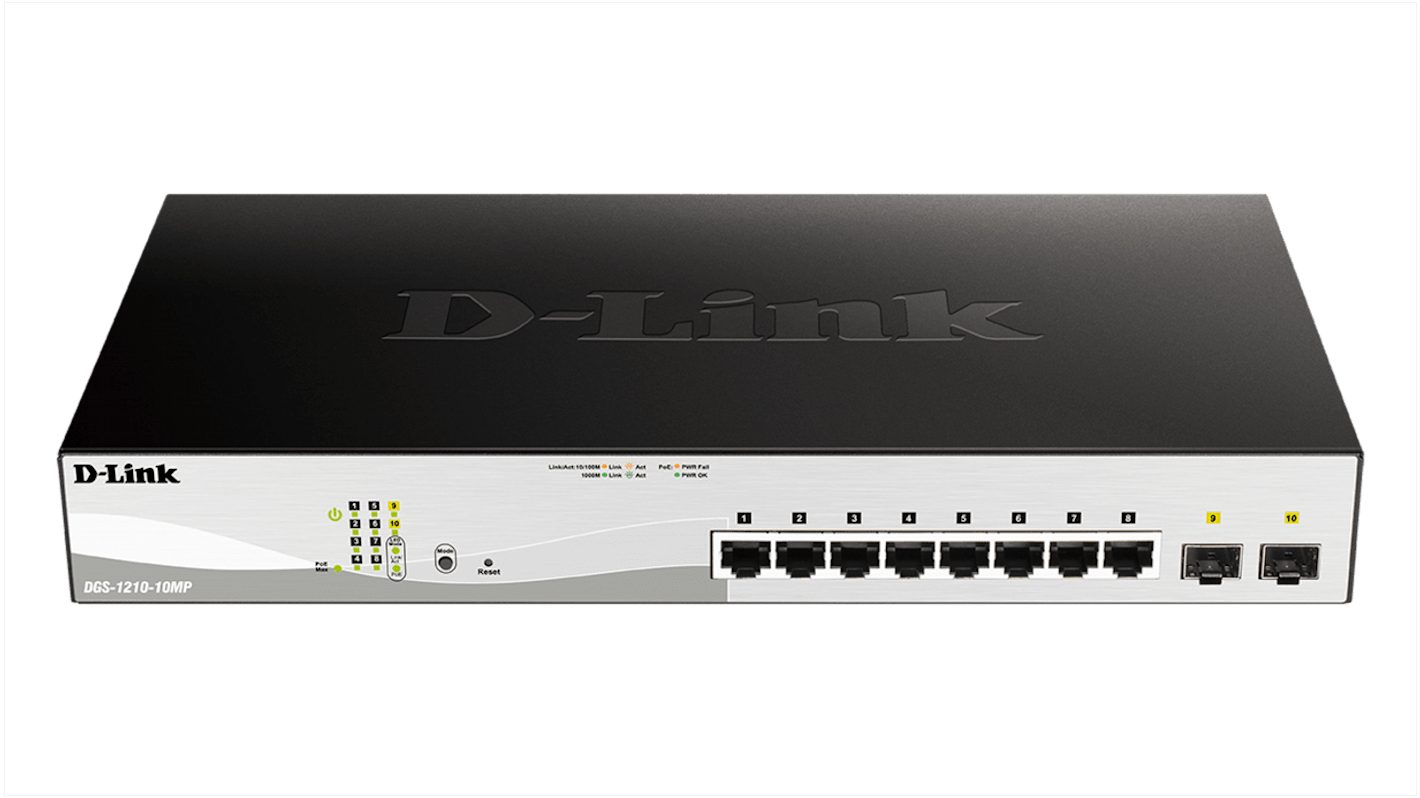 D-Link Managed, Smart 10 Port Smart Switch With PoE EU