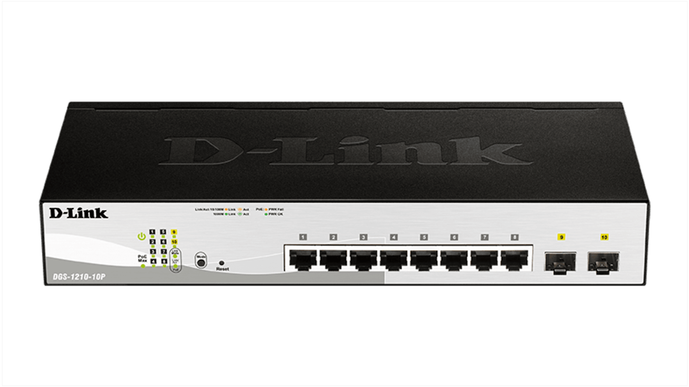 D-Link Managed, Smart 10 Port Smart Switch With PoE EU