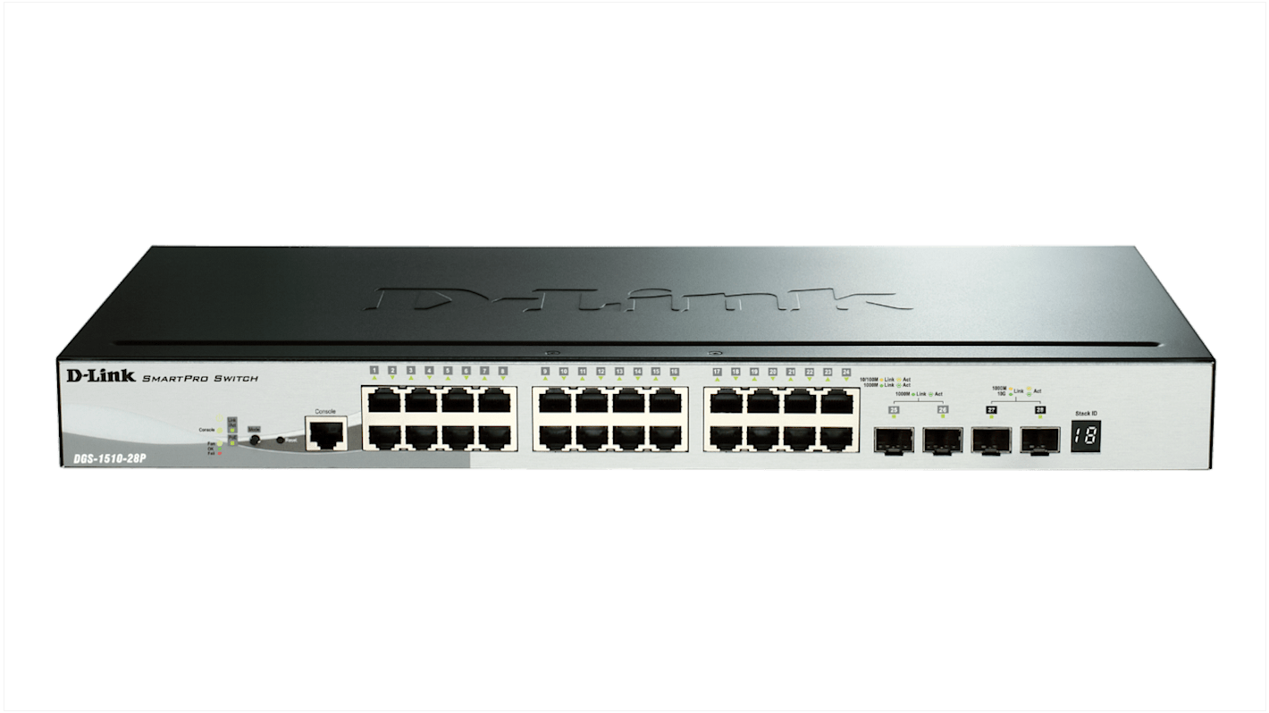 D-Link DGS-1510-28P, Managed, Smart 28 Port Smart Switch With PoE EU