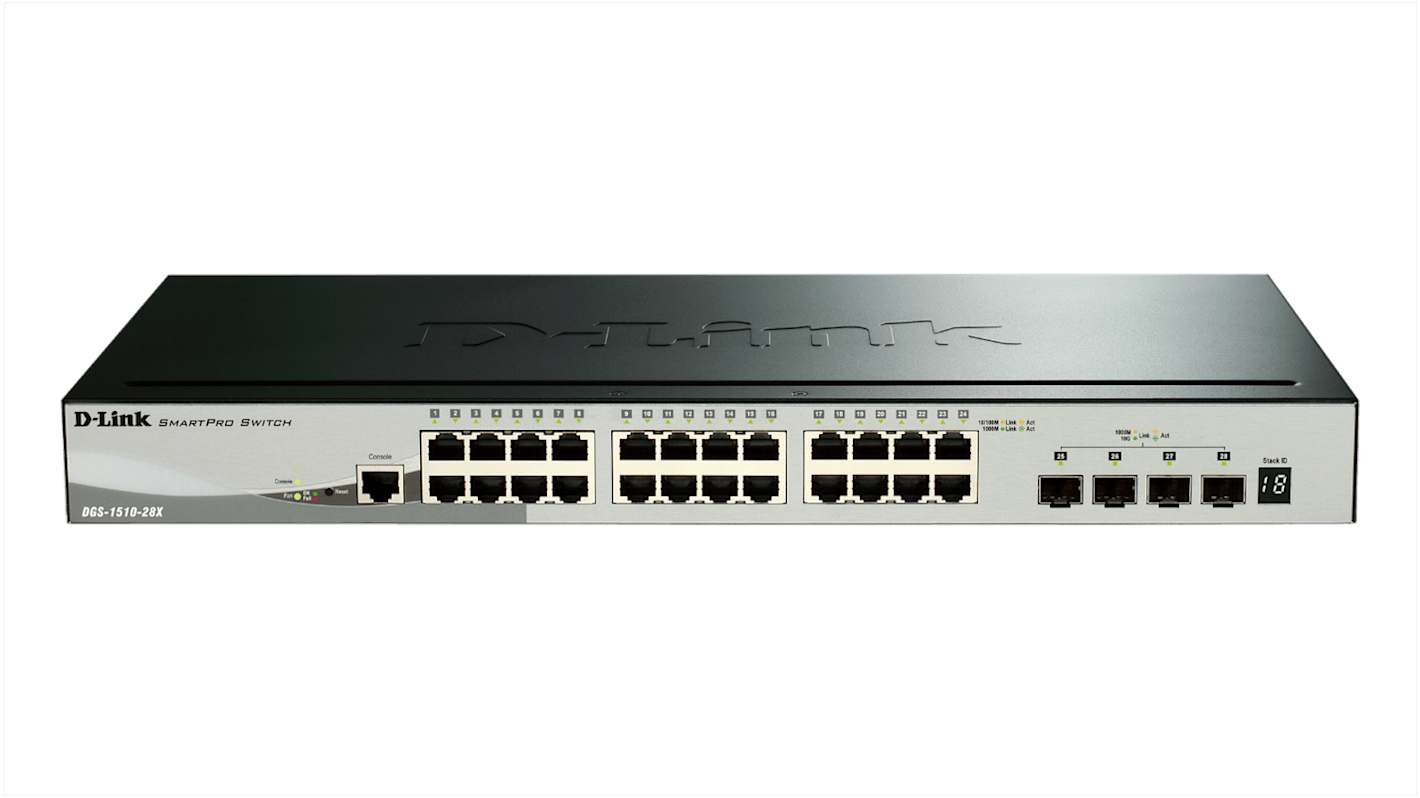 D-Link DGS-1510-28X, Managed, Smart 28 Port Smart Switch EU