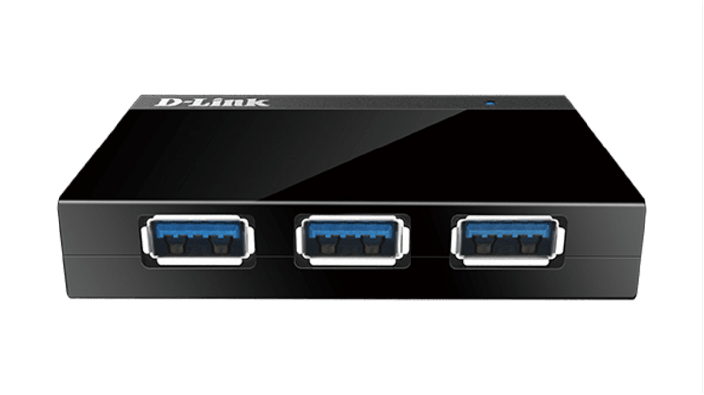 D-Link 4 Port USB 3.0 USB A USB 3.0 Hub, External Power Adapter Powered, 75 x 51 x 14.5mm