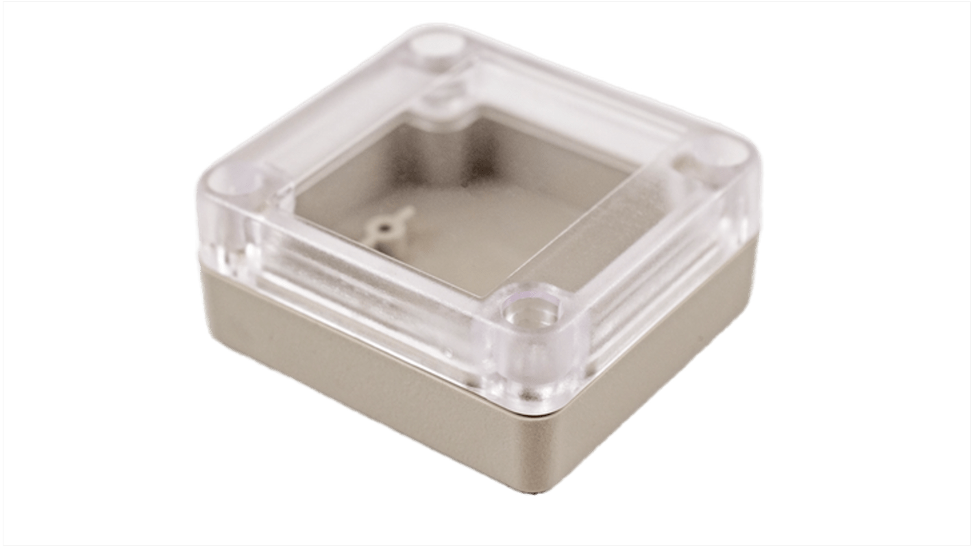 Hammond RP Series Light Grey Polycarbonate General Purpose Enclosure, IP65, Clear Lid, 65 x 60 x 28mm