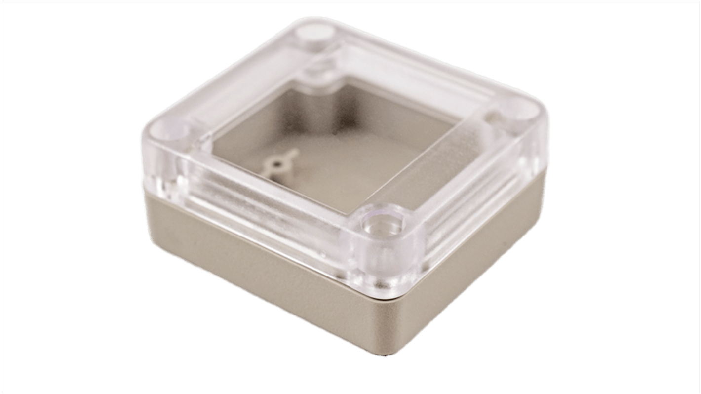 Hammond RP Series Light Grey ABS General Purpose Enclosure, IP65, Clear Lid, 65 x 60 x 28mm