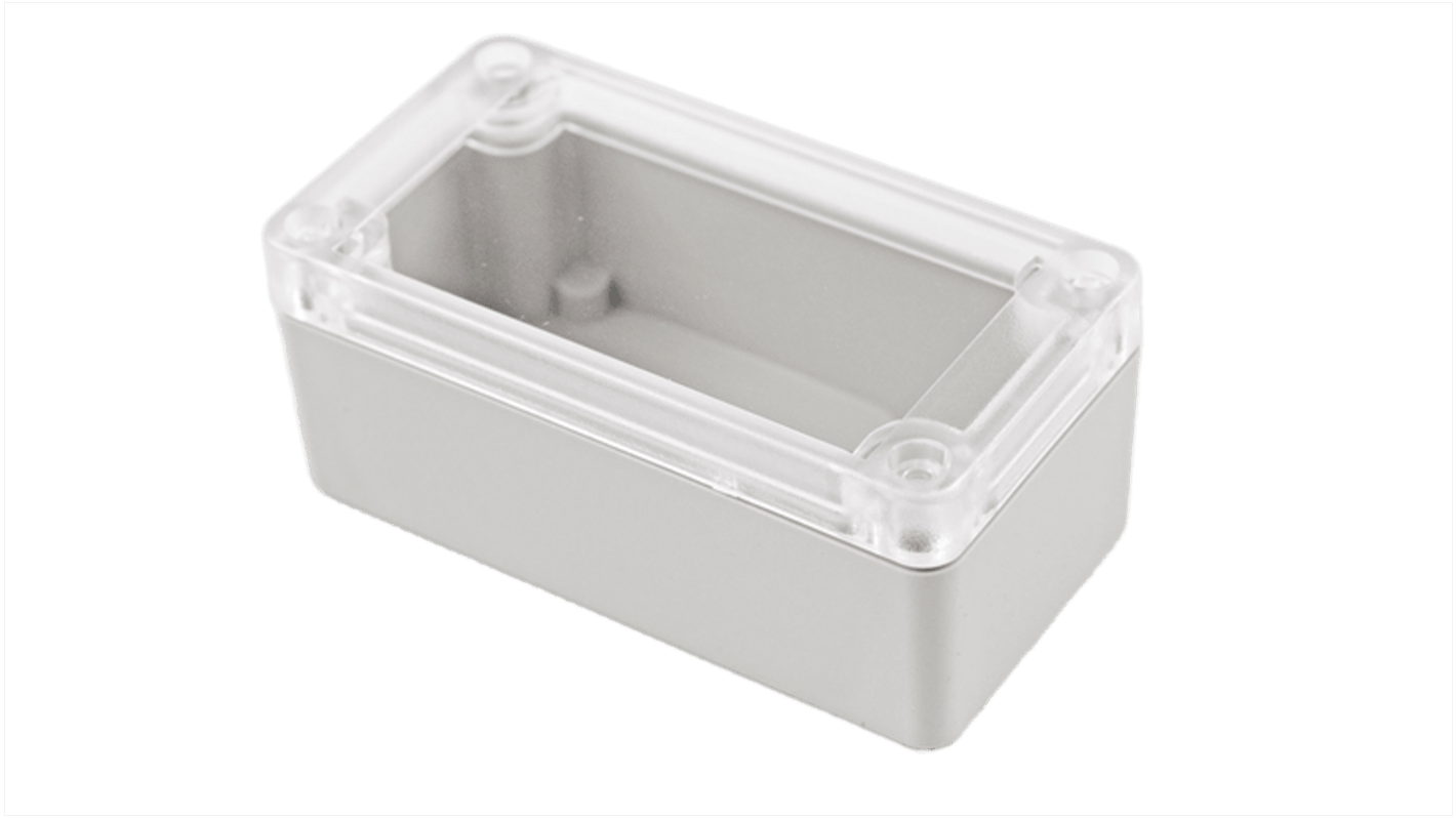 Hammond RP Series Light Grey Polycarbonate General Purpose Enclosure, IP65, Clear Lid, 95 x 50 x 40mm