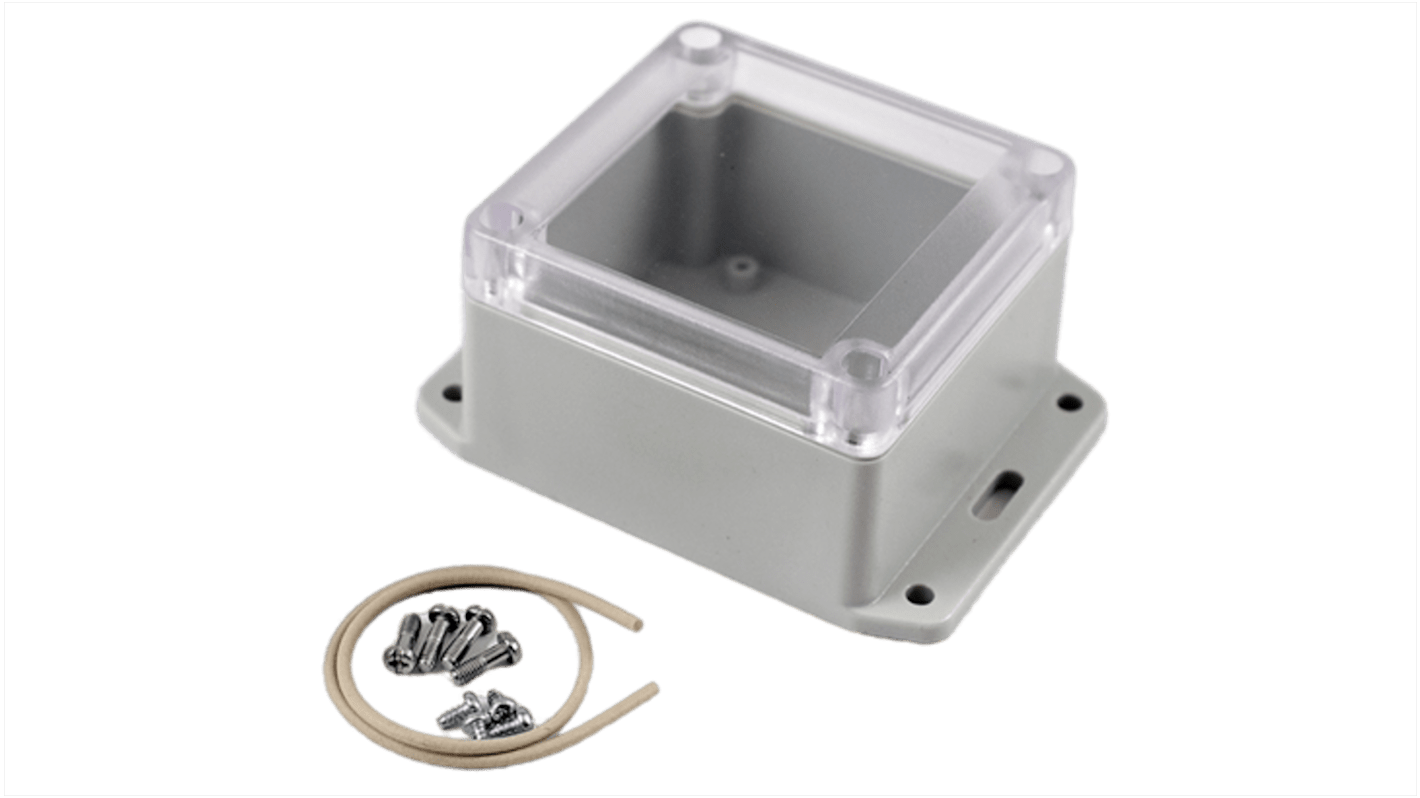 Caja de uso general Hammond de Policarbonato Gris claro, 85 x 80 x 55mm, IP65