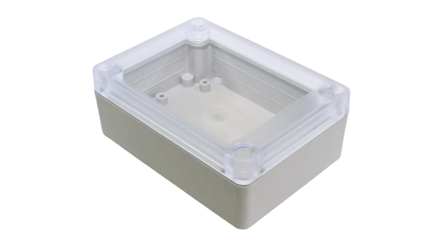 Hammond RP Series Light Grey Polycarbonate General Purpose Enclosure, IP65, Clear Lid, 105 x 75 x 40mm