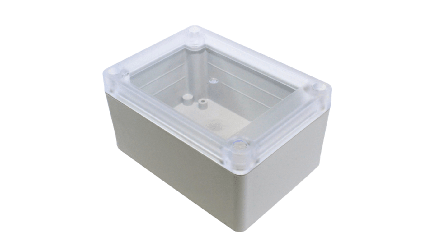 Hammond RP Series Light Grey Polycarbonate General Purpose Enclosure, IP65, Clear Lid, 105 x 75 x 55mm