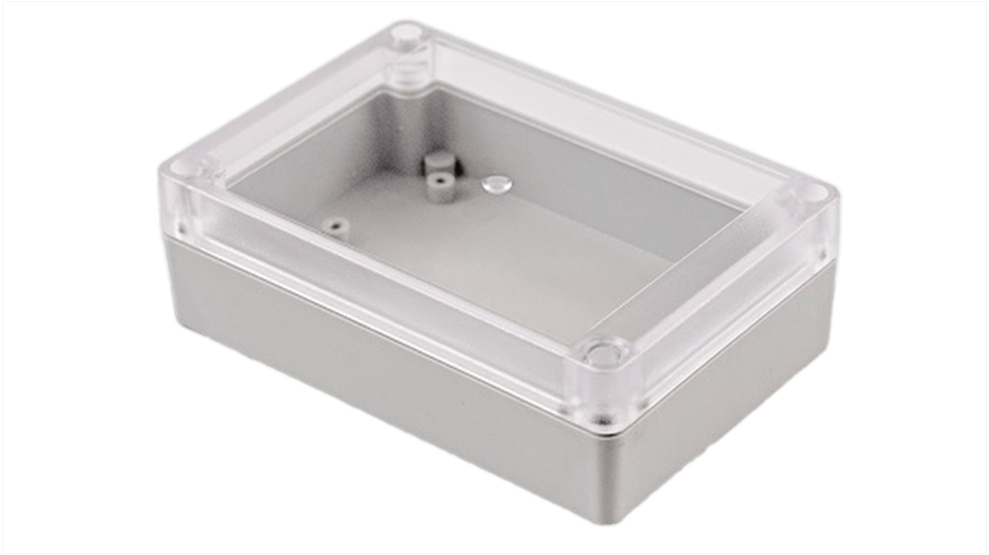 Hammond RP Series Light Grey Polycarbonate General Purpose Enclosure, IP65, Clear Lid, 125 x 85 x 40mm