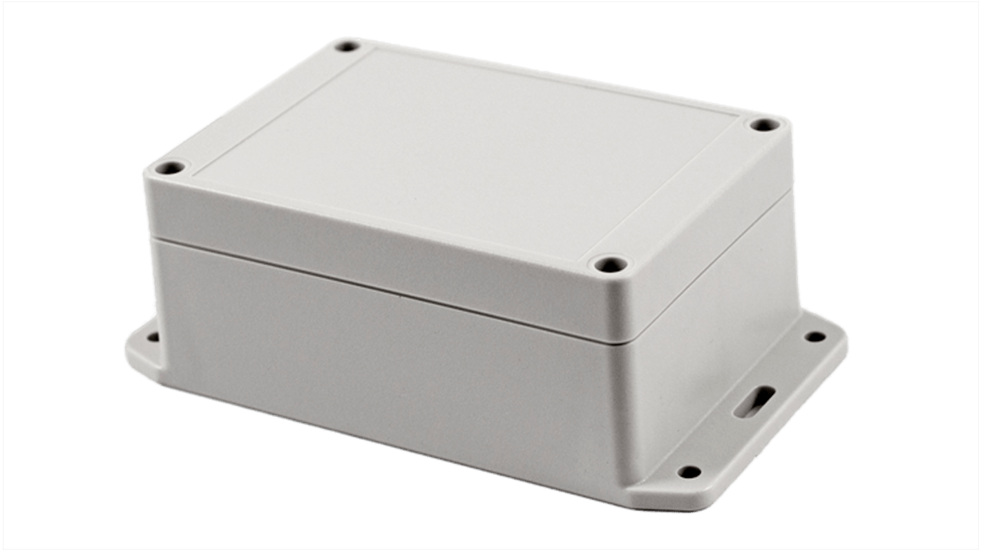 Hammond RP Series Light Grey Polycarbonate General Purpose Enclosure, IP65, Flanged, Light Grey Lid, 125 x 85 x 55mm