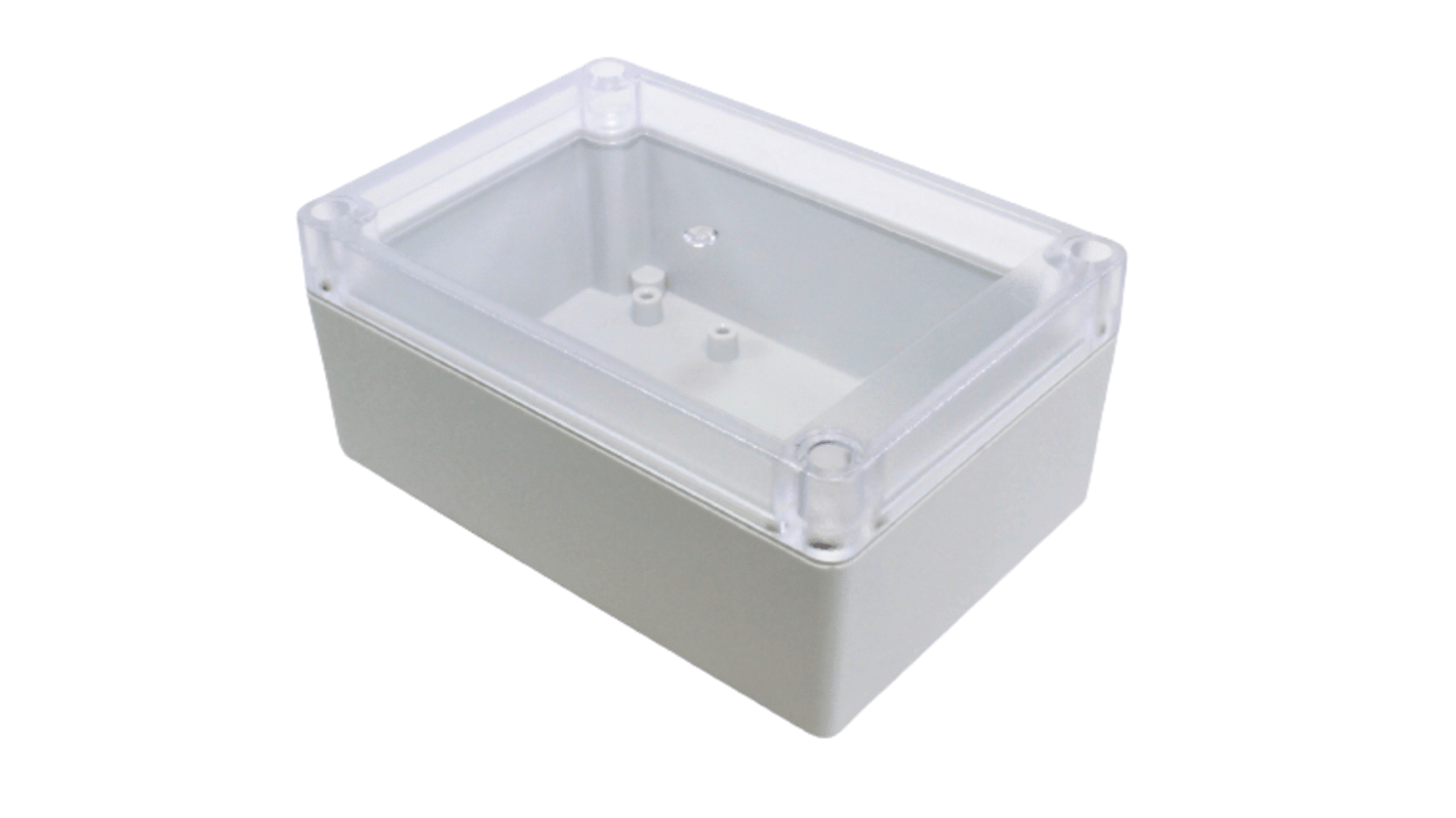 Hammond RP Series Light Grey Polycarbonate General Purpose Enclosure, IP65, Clear Lid, 125 x 85 x 55mm