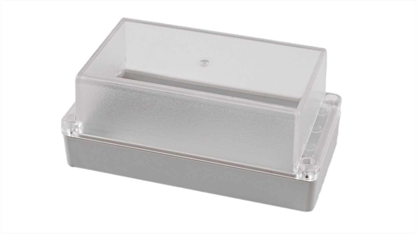 Hammond RP Series Light Grey Polycarbonate General Purpose Enclosure, IP65, Clear Lid, 165 x 85 x 70mm