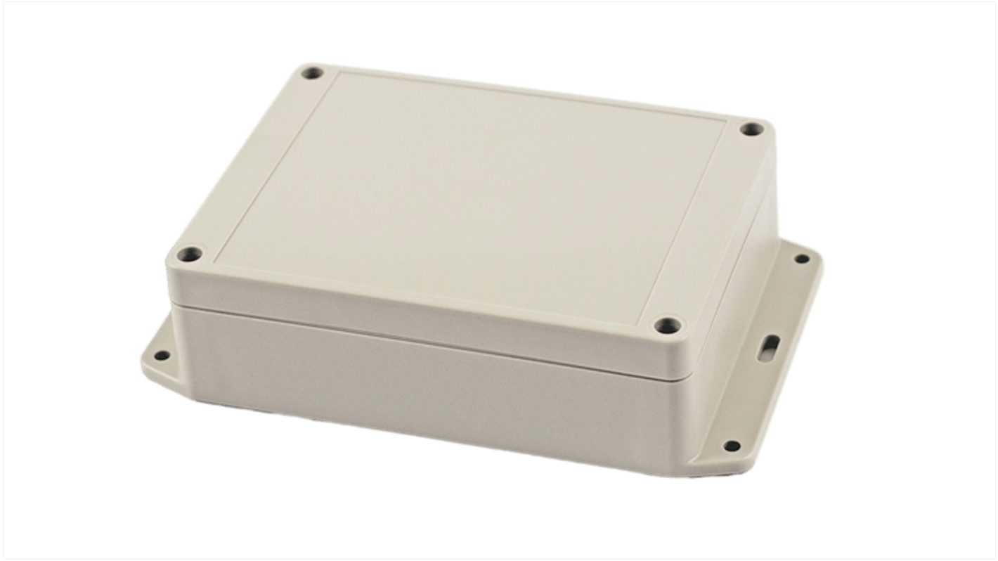 Hammond RP Series Light Grey ABS General Purpose Enclosure, IP65, Flanged, Light Grey Lid, 145 x 105 x 40mm