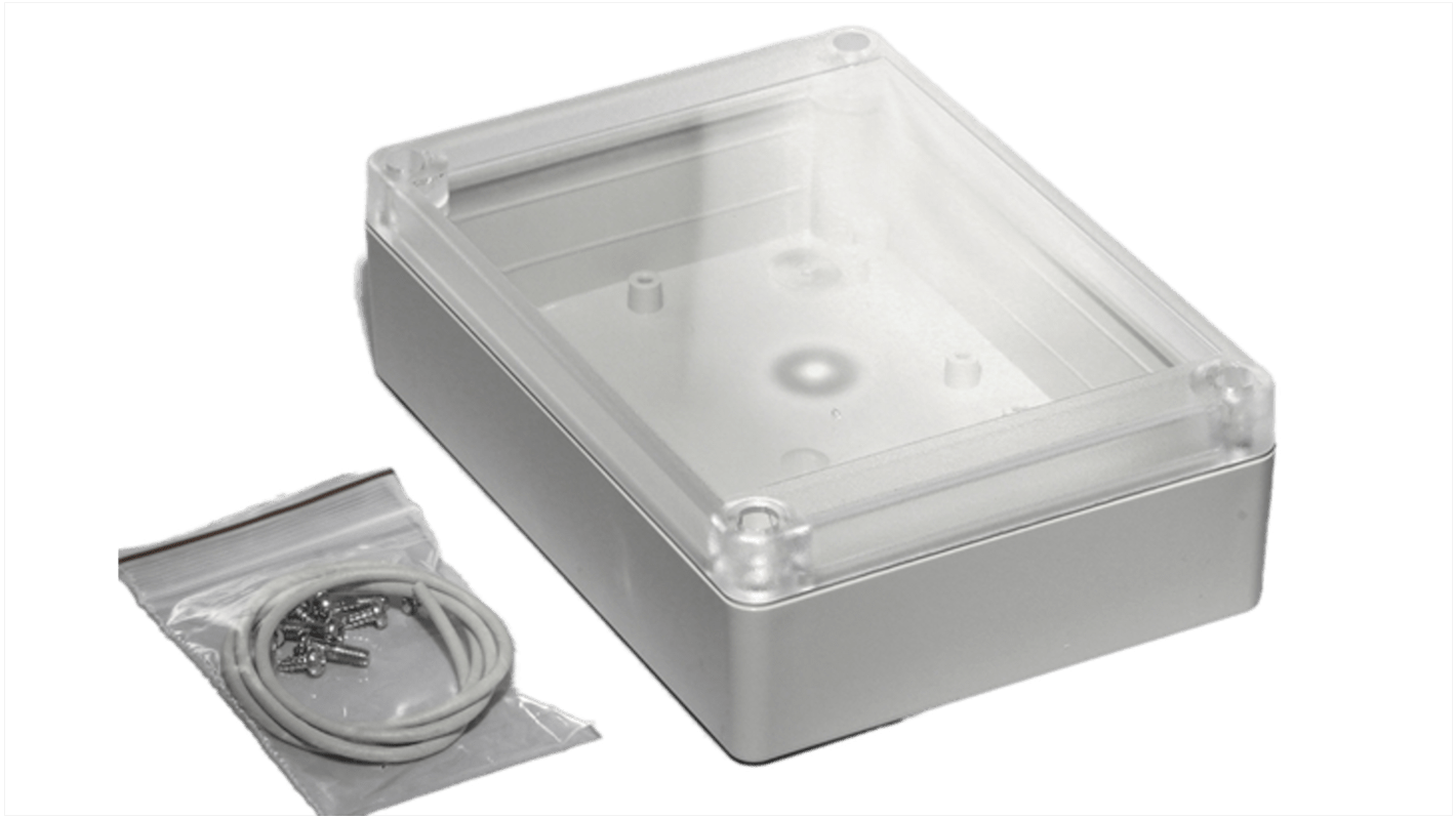 Hammond RP Series Light Grey ABS General Purpose Enclosure, IP65, Clear Lid, 145 x 105 x 40mm