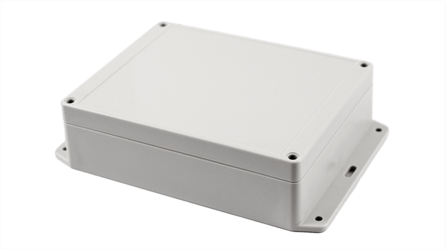 Hammond RP Series Light Grey Polycarbonate General Purpose Enclosure, IP65, Flanged, Light Grey Lid, 186 x 146 x 55mm