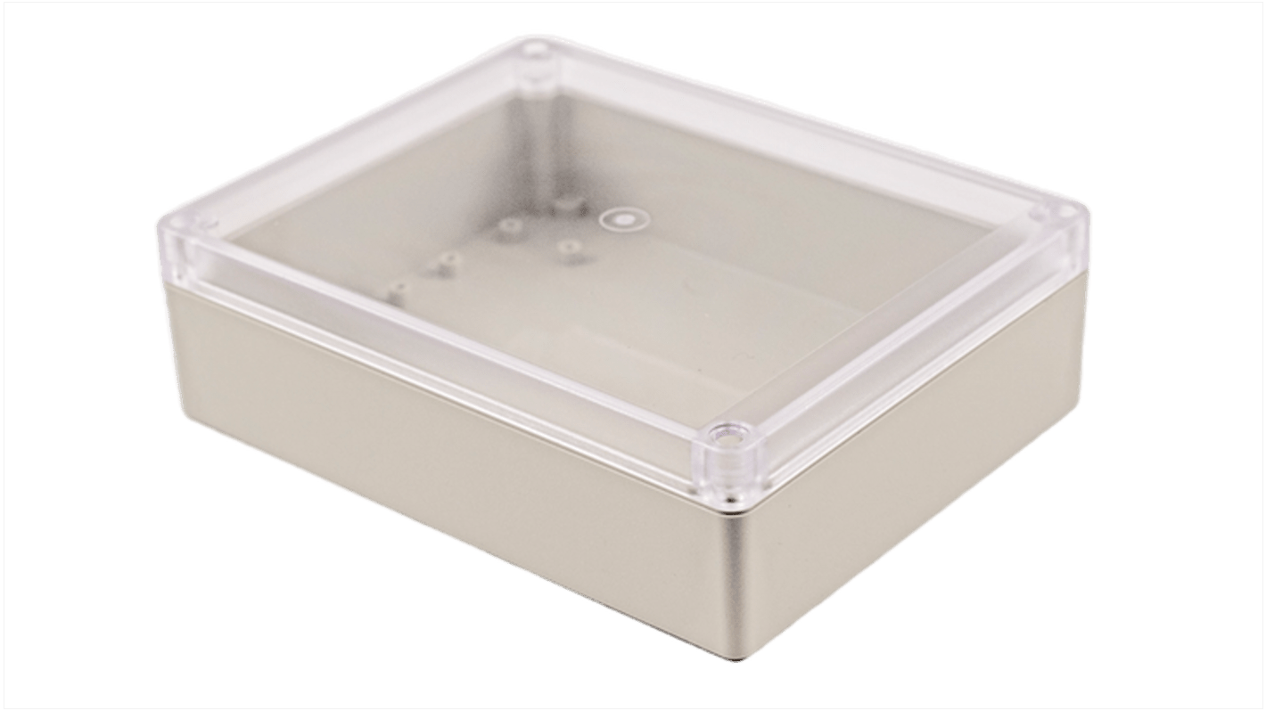 Hammond RP Series Light Grey ABS General Purpose Enclosure, IP65, Clear Lid, 186 x 146 x 55mm