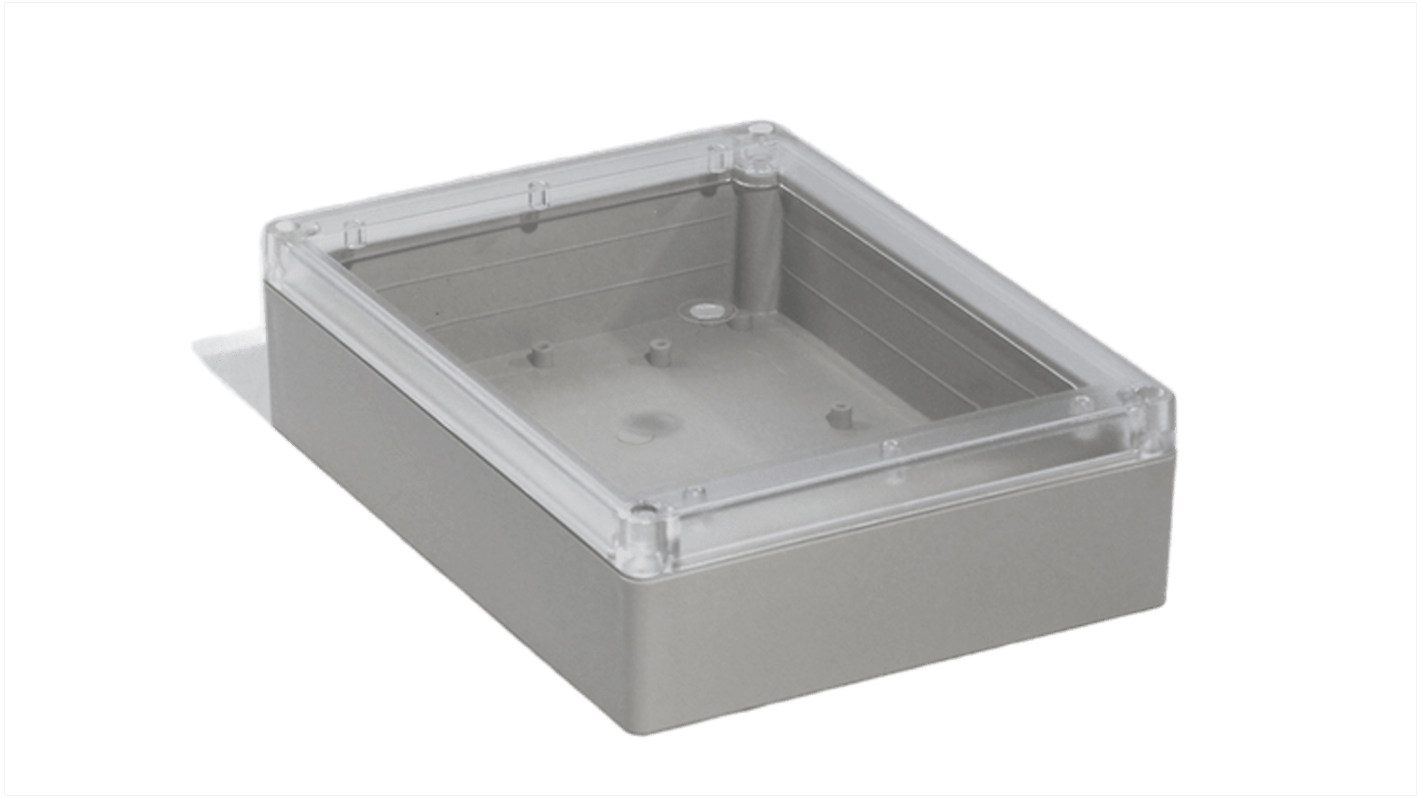 Hammond RP Series Light Grey ABS General Purpose Enclosure, IP65, Clear Lid, 220 x 165 x 60mm