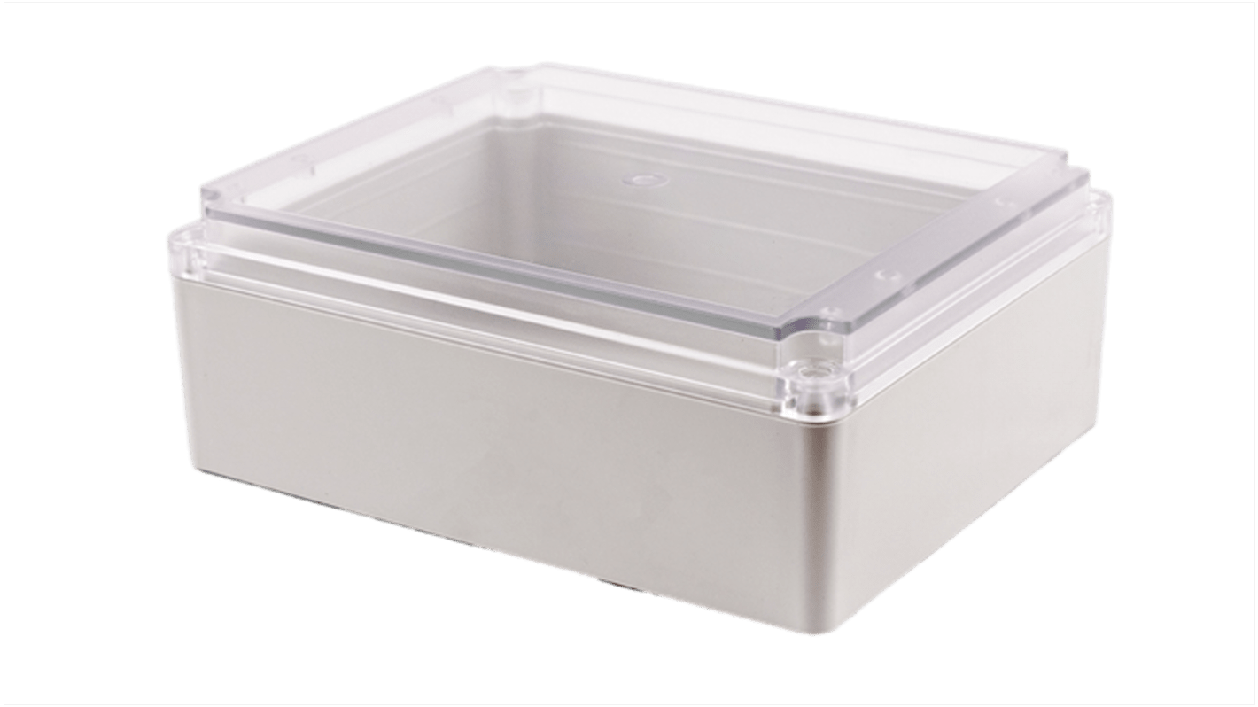 Hammond RP Series Light Grey Polycarbonate General Purpose Enclosure, IP65, Clear Lid, 250 x 200 x 95mm