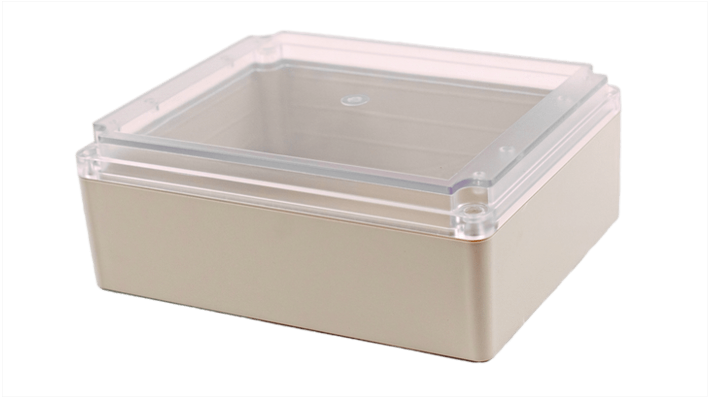 Hammond RP Series Light Grey ABS General Purpose Enclosure, IP65, Clear Lid, 250 x 200 x 95mm