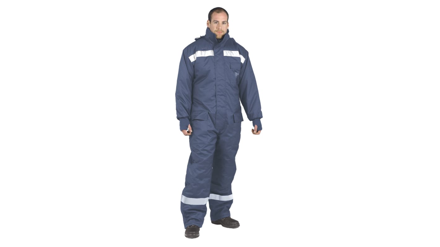 Portwest Navy Reusable Hi Vis Overalls, L