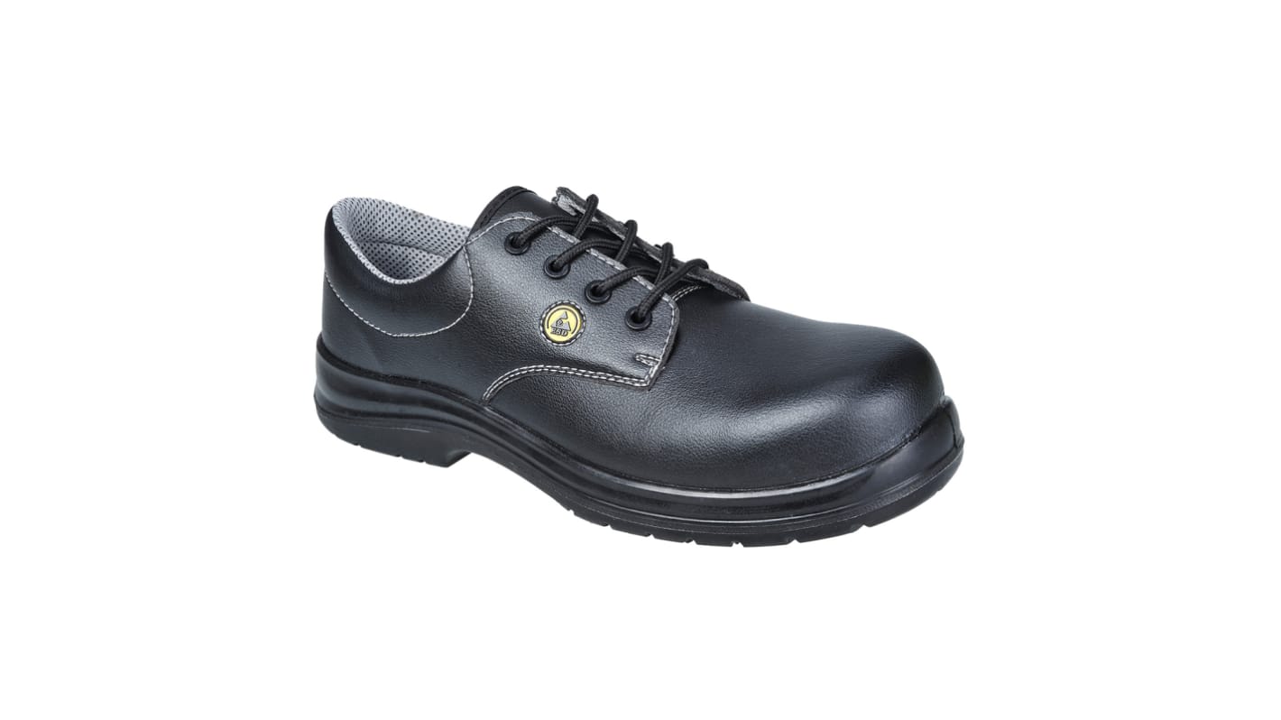 Portwest FC01 Unisex Black Composite Toe Capped Safety Shoes, UK 3, EU 36