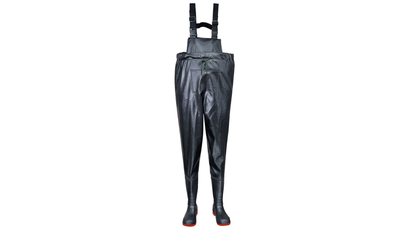 Portwest Warnschutz-Overalls, 6, Wiederverwendbar, Latzhose, Schwarz, Rot, Wasserdicht, PVC, Unisex