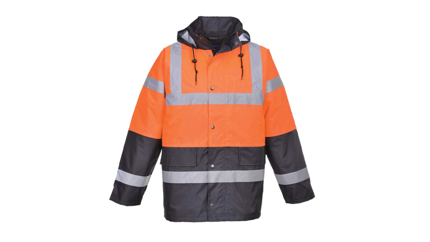 Portwest S467 Black/Green/White/Yellow Unisex Hi Vis Winter Jacket, L